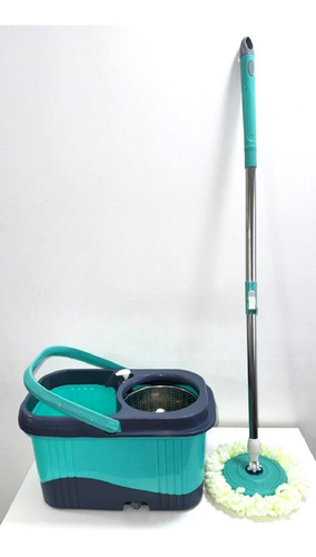 Esfregão Balde 360 Quadrado Mop Inox 15 Litros + 1 Refil Cor Verde-claro