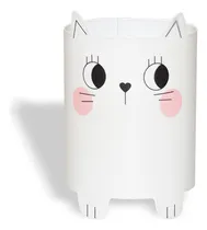 Comprar Porta Caneta  Lapís Pincel Gata Mimi Em Aço Branco Geguton