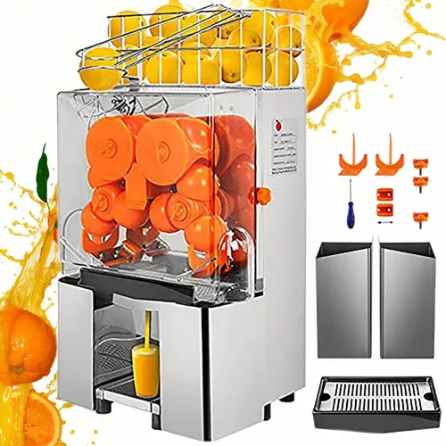 VEVOR Máquina exprimidora de naranjas comercial, extractor de jugo  automático de 120 W, exprimidor de naranjas de acero inoxidable 20  naranjas/minuto
