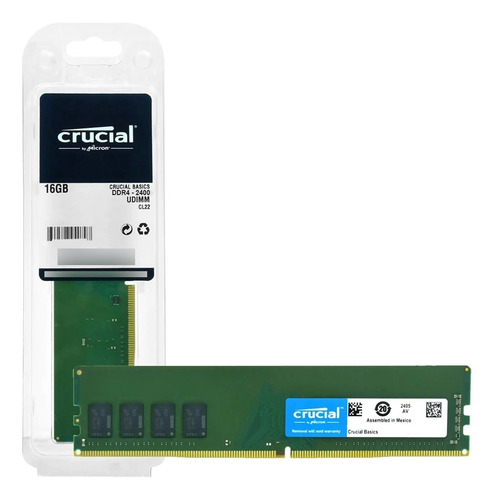Memória Desktop 16gb Crucial Ddr4 2400 Mhz C17 Ct16g4dfd824a