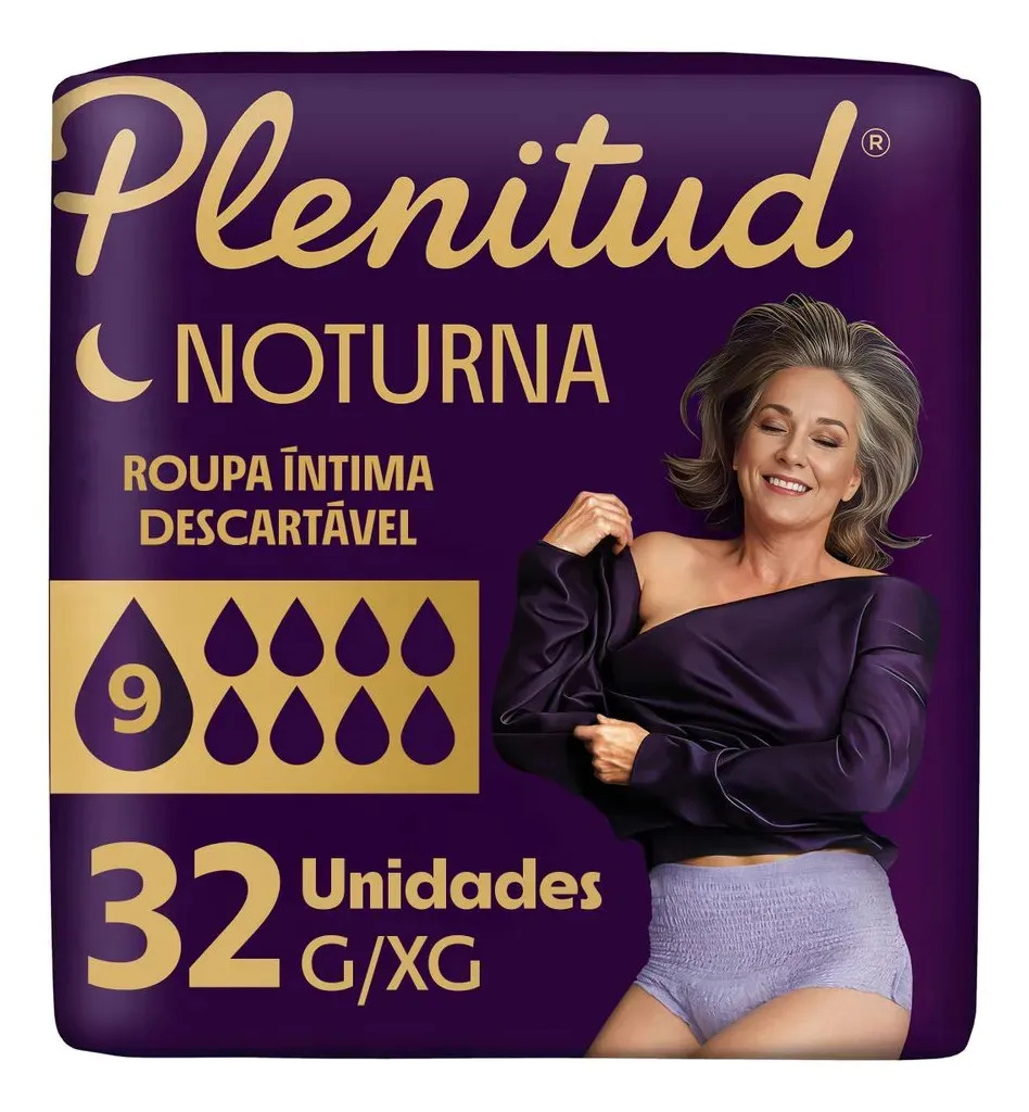 Plenitud Noturna Roupa Íntima Descartável Máxima Absorção G/XG - 32un
