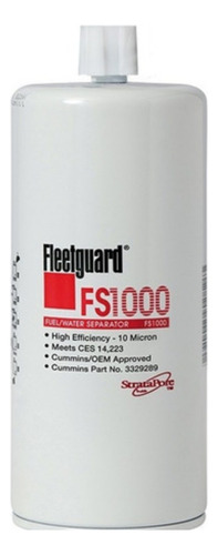 Fleetguard Fs1000 Fuel Water Separador. Cummins 3329289 