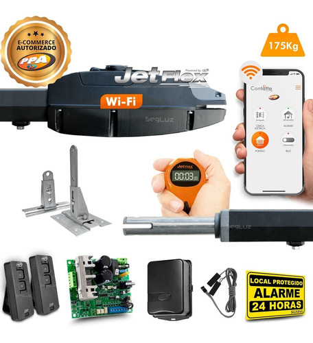 Kit Motor Ppa Pivo Sk Jefflex Wifi App 2 Sup Portão 175kg 3s