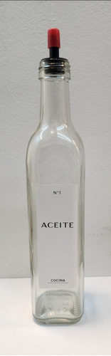  Botella De 500 Cc Con Etiqueta Aceite Vidrio Con Pico