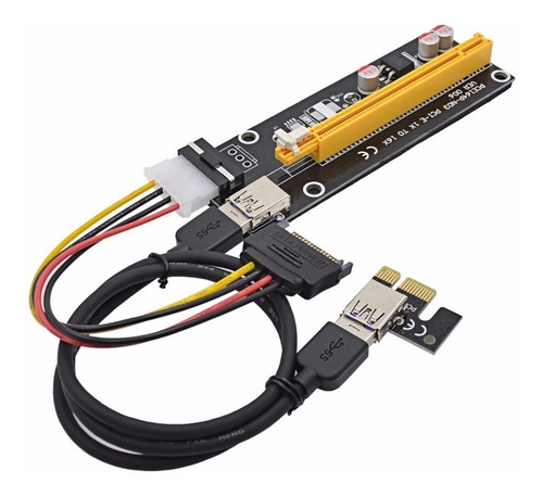 Adaptador Riser Pcie 1x 16x Placa Video Amd Ati Nvidia Molex