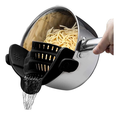 Colador De Pasta De Silicona Con Clip Para Ollas Y Sartenes