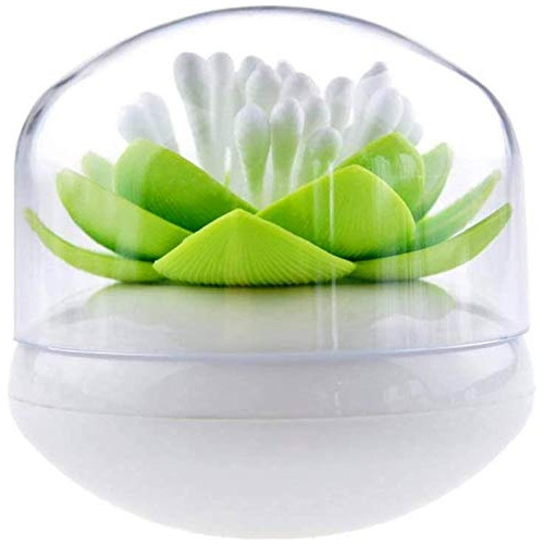 Niviy Q-tips Holder Cotton Swab Organizer Lotus Shape S...