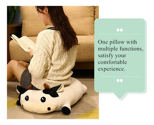 Wuyu Almohada De Felpa De Vaca, Adorable Juguete De Peluche.