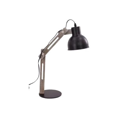 Velador Lampara De Escritorio Mesa Nordico Madera + Led E27