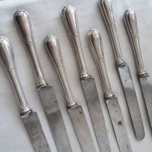 7 Facas Para Jantar Contrastadas Anos 1930 Vintage