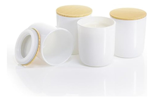 Tarro Para Vela En Forma De U 10 Oz De Vidrio Blanco 12 Pzas