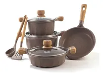 Comprar Juego De Olla Roca Volcanica Antiadherente 9pcs - Mgc