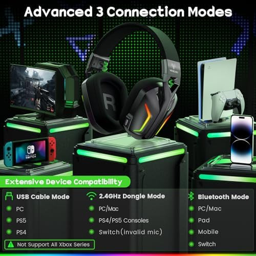 Weseary 7.1 Auriculares Inalámbricos Para Juegos Con Micrófo
