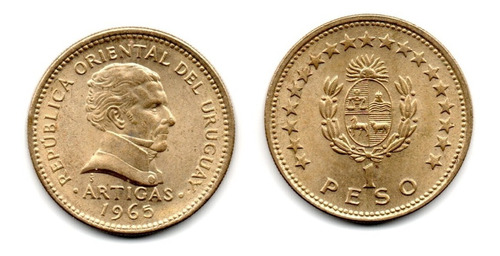 Moneda Uruguay 1 Peso Año 1965 Km#46 Xf+