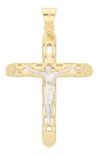 Medalla Dije Cruz Crucifijo Cristo Hombre Oro 10k 4x2.4cm