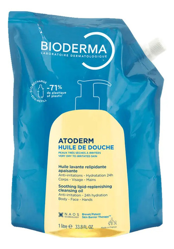Bioderma Atoderm Óleo De Banho Higiene Hidratante Diária 1L REFIL
