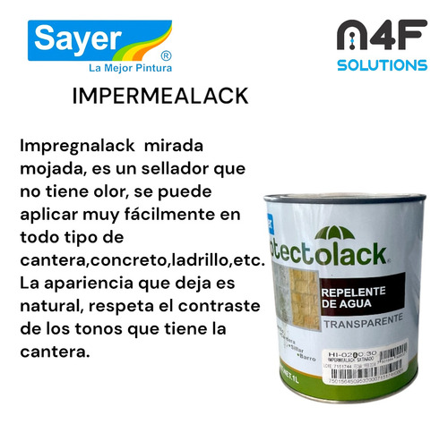 Sellador Acrílico Base Solvente Impermealack Wetlook Hi-0215