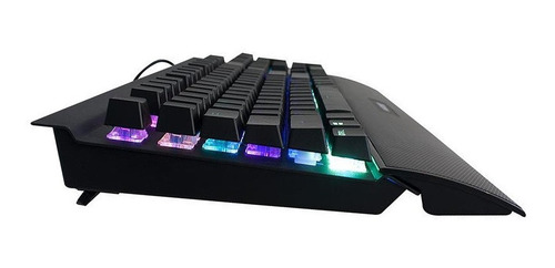 Teclado gamer Noganet NKB-HYBRID QWERTY inglés US color negro con luz rainbow