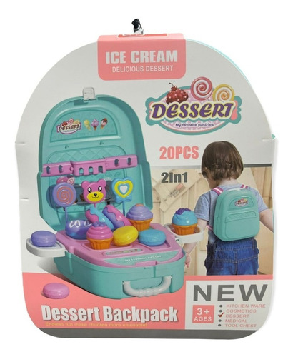 Maleta De Juegos 2 En 1 Set Helados Y Postres 20 Pcs