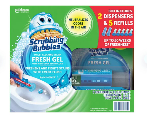 Scrubbing Bubbles Gel Para Baños 2 Dispensadores 30 Gel