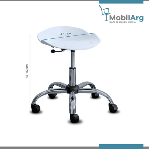 Imagen 4 de 8 de Taburete Banqueta Baja Milo Neumatica Base Cromada + Envio Gratis Garantia Oficial Soporta 120 Kg