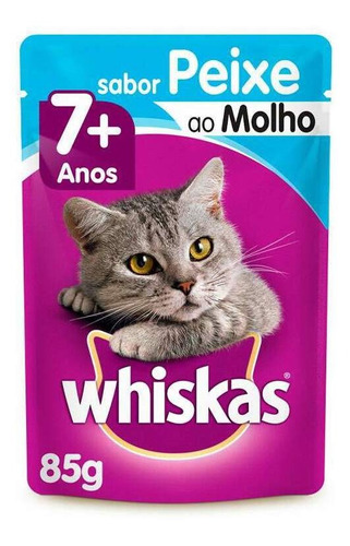 Alimento Úmido Sachê Whiskas Para Gatos Sênior Peixe 85g