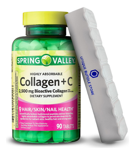 Spring Valley, Píldoras De Colágeno, Tabletas De 2500 Mg +