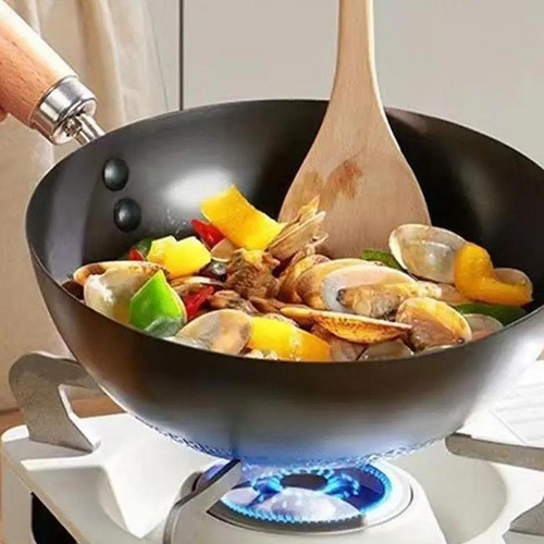 Sartén Wok De Fondo Plano, Olla De 20cm, Antiadherente Sin