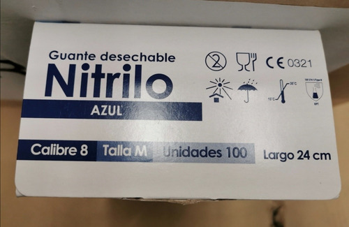 Guantes De Nitrilo Azul Caja X 50 Pares Talla M