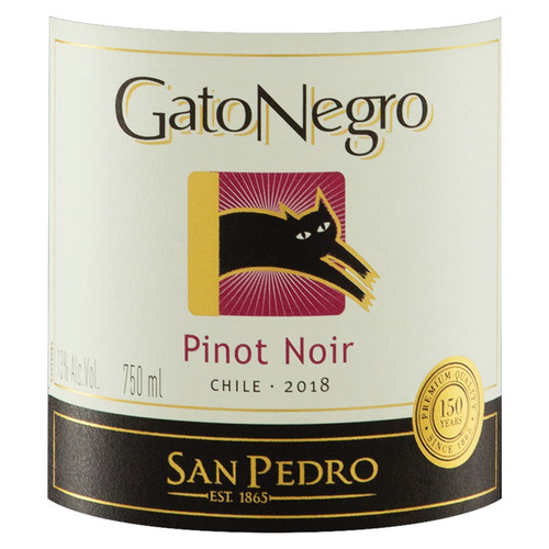 Imagem 2 de 3 de Vinho tinto seco Pinot noir Gato Negro 2016 adega San Pedro 750 ml