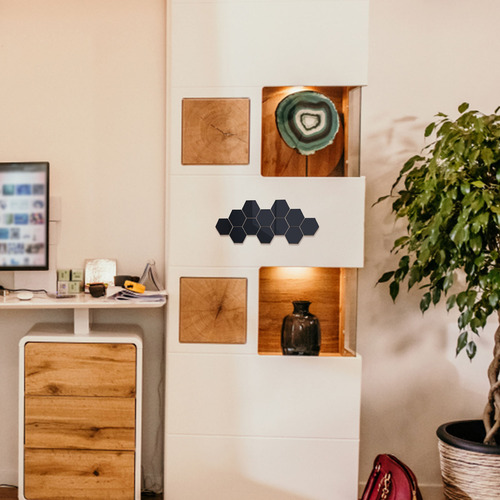 Pasta Acrílica Para Pared Con Protección De Espejo Hexagonal