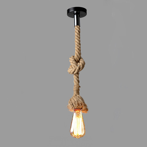 Colgante De Cuerda Lixada, 50 Cm, Ac220v E27, Cáñamo Vintage