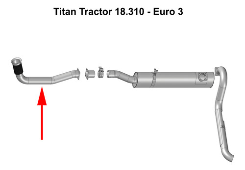 Tubo Escapamento Saída Motor Vw Titan Tractor 18.310