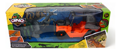 Set De Rescate Camioneta Jeep Y Dinosaurio Raptor Blue