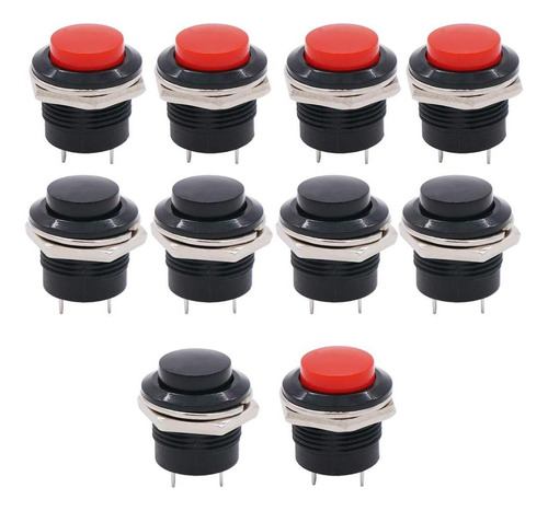 Interruptor De Botón Push Momentáneo Spst Mini Apagado En +