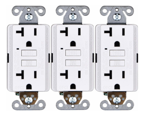 Gfci Outlet 20 Amp 3 Receptaculo Duplex Gfi No Resistente Wj