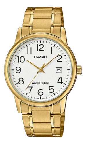 Reloj Casio Dorado Hombre Mtp-v002g-7b2udf / Con Fecha Elega