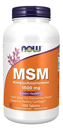 Supplement Now Msm (metilsulfonilmetano), 1500 Mg, 200 Table