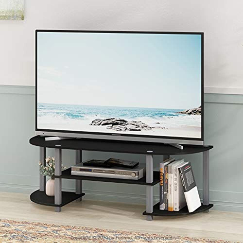 Furinno 11058bkgy Turnstube Wide Tv Entertainment Center Bla