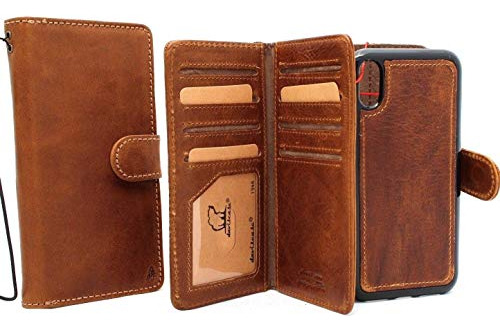 Estuche Autentica Para iPhone XS Max Book Cartera Hecha Pro