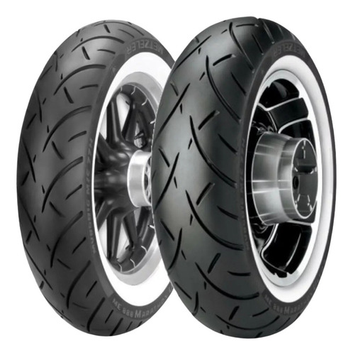 Pneu Moto 90 21 + 85 16 Me888 Faixa Branca Metzeler