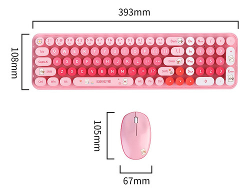 Set De Teclado Y Ratón Mofii Bber En Rosa