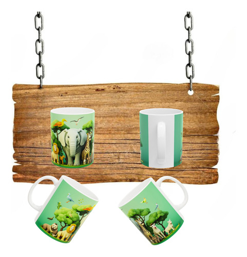 Tazas Personalizadas Animales Dibujos Animados Jardín Caja I