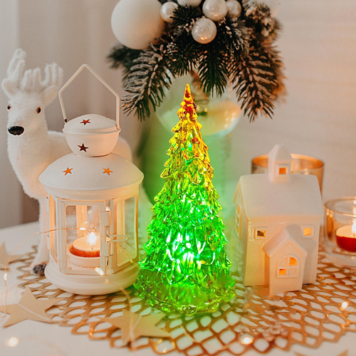 1 Pieza De Árbol De Navidad, Led, Acrílico, Colorido, Noche