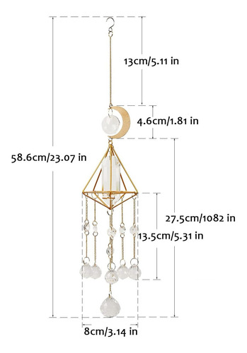 Ebristar Atrapasueño Luna Colgante Cadena Bola Cristal