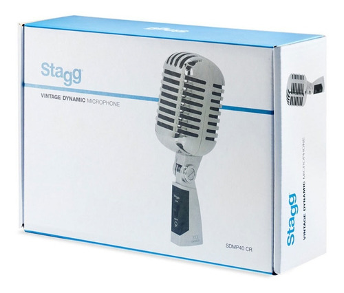 Microfone Profissional Dinâmico Stagg Cromado + Cabo