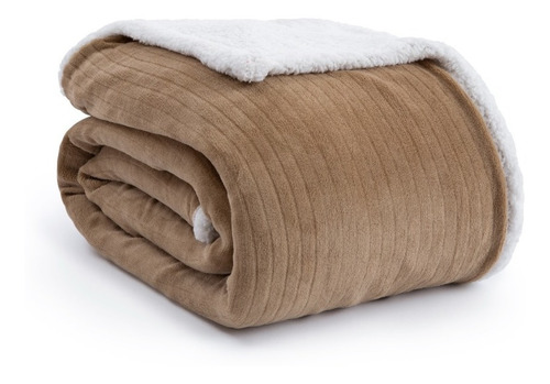 Imagen 3 de 8 de Frazada 2 1/2 Alcoyana Coral Fleece Reverso Borde Corderito
