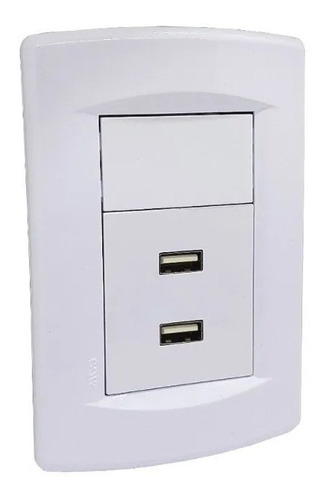 Modulo Usb Doble Toma Carga Rapida Pared Linea Sica Blanco