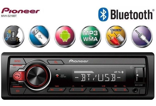 Autorádio Automotivo Player Mp3 Pioneer Mvh S218bt Bluetooth