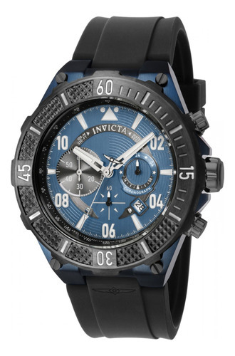 Reloj Para Hombres Invicta Aviator 40503 Negro Color de la correa Azul